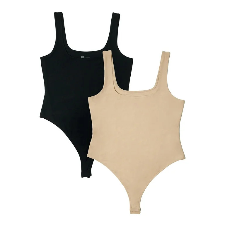 No Boundaries Juniors Square Neck Bodysuit, 2 Pack | Walmart (US)