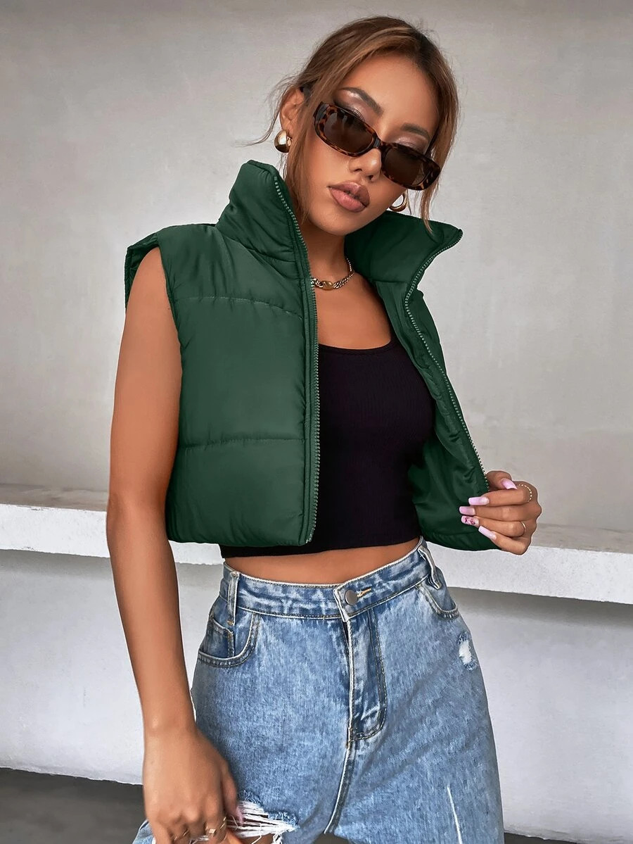 Sleeveless Zip Up Crop Puffer Coat
   
      SKU: sw2209128485688409
          
          (1000+ ... | SHEIN