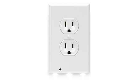 4 Wall Outlet LED Night Light Easy Snap On Outlet Cover Plate No Wires | Groupon