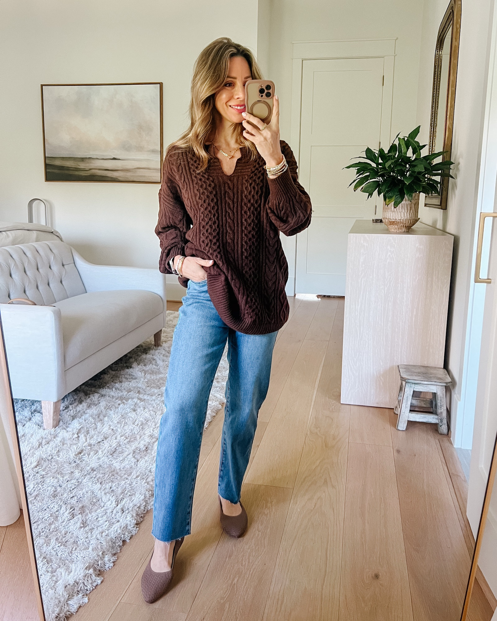 Talk about cozy, this oversized cable knit is so cute and comfortable 

Sweater Fit: I’m wearing a Small

Jeans Fit: I’m wearing a 2 Short 

#LTKPetite #LTKgrwm #LTKFindsUnder50