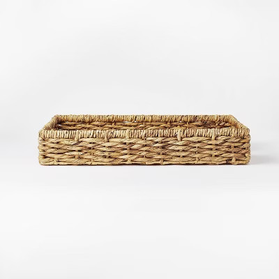 15.75" x 4.33" Chunky Woven Tray Basket Natural - Threshold™ designed with Studio M... | Target