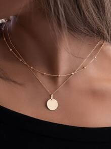 Disc Layered Necklace
       
              
              $1.50        
    (1000+)
        $1.4... | SHEIN