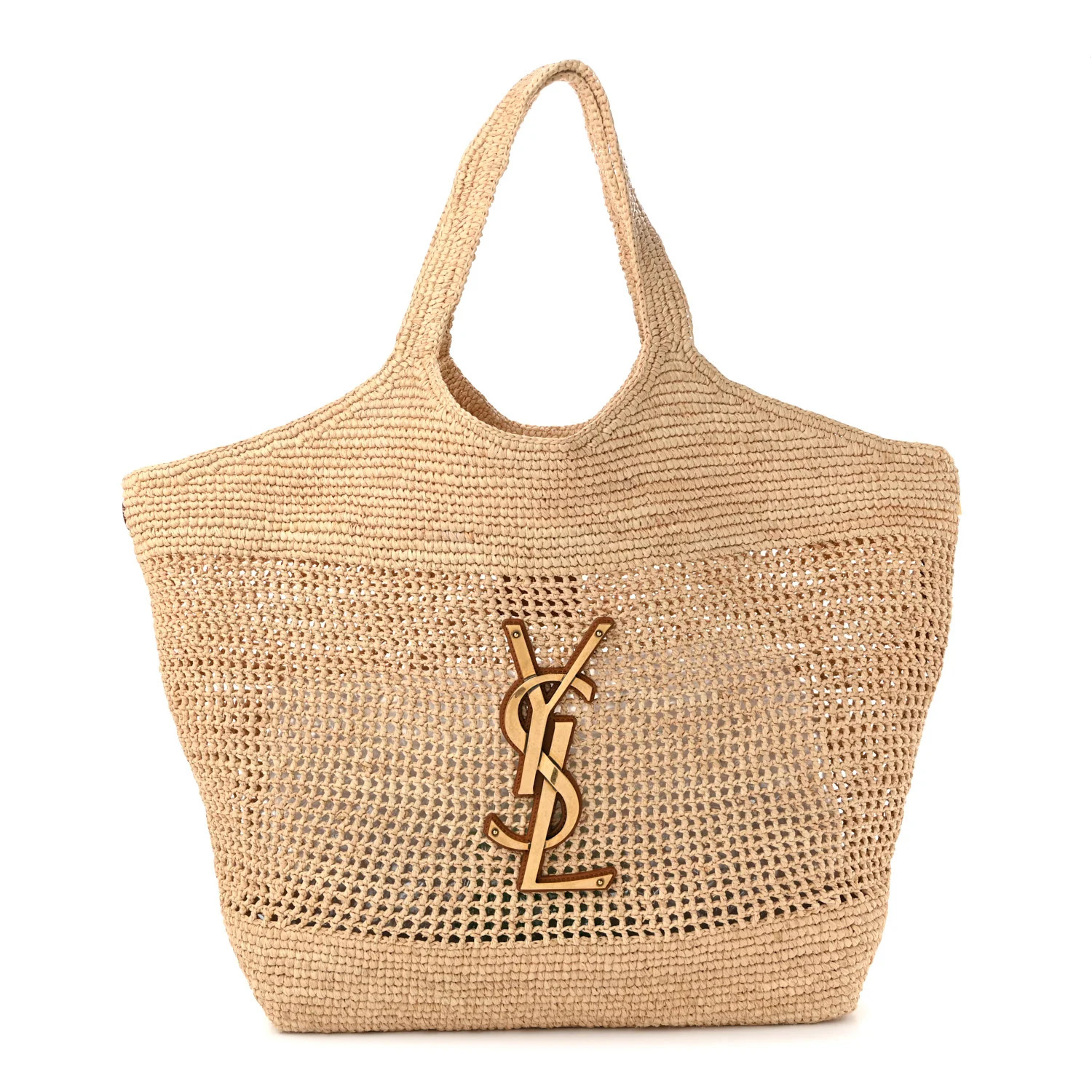 Saint Laurent Raffia Icare Shopping Tote Natural 1884433 | FASHIONPHILE (US)