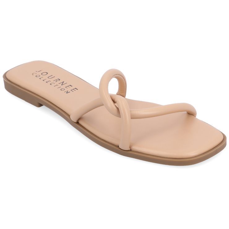 Journee Collection Womens Lauda Tru Comfort Foam Vegan Leather Slip On Sandals | Target