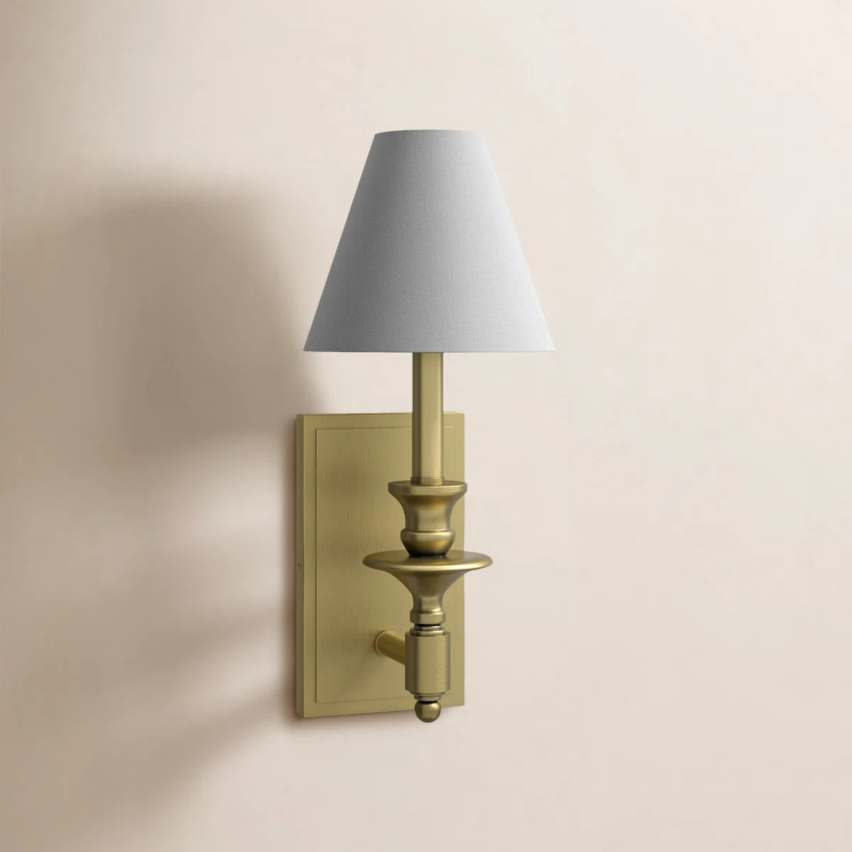 Alarins 1-Light Dimmable Armed Sconce with Fabric Shade | Wayfair North America