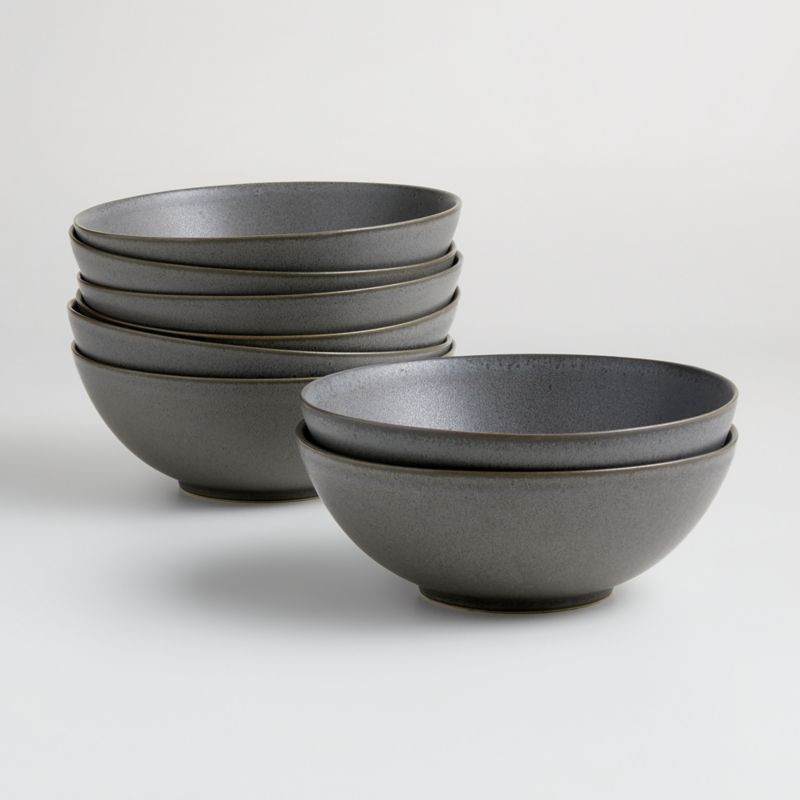 Craft 8" Charcoal Grey Bowls, Set of 8 + Reviews | Crate & Barrel | Crate & Barrel