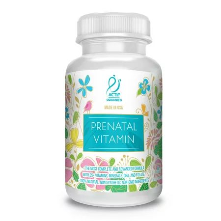 Actif Organic Prenatal Vitamin with 25+ Organic Vitamins, DHA, EPA, Omega 3, and Organic Herbal Blen | Walmart (US)