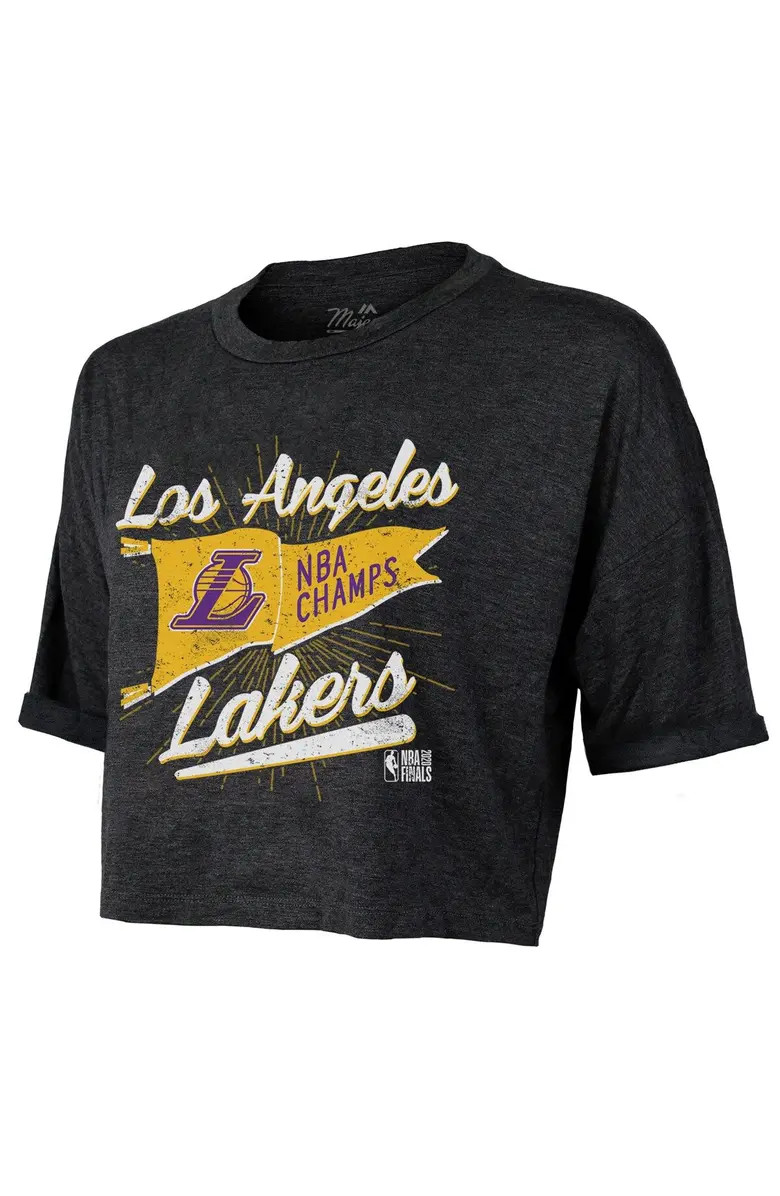 Majestic Threads Women's Majestic Threads Black Los Angeles Lakers 2020 NBA Finals Champions Crop... | Nordstrom