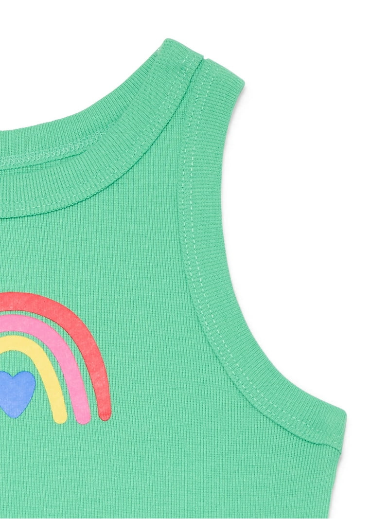 Wonder Nation Toddler Girls Ribbed Tank Top, Sizes 18M-5T | Walmart (US)