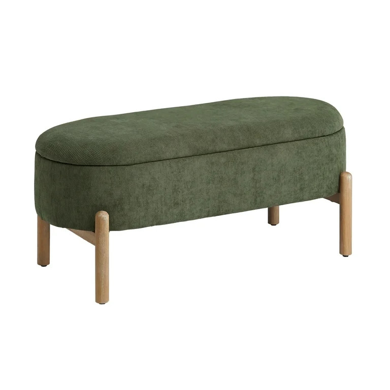 Kithkasa 41″ Upholstered Ottoman Bench for Bedroom End of Bed, Bedroom Bench with Solid Wood Le... | Walmart (US)