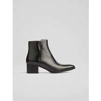 Cicilia Black Leather Ankle Boots, Black | L.K. Bennett (UK)