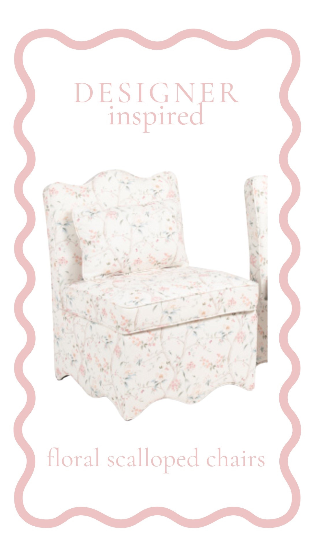 These floral scallop trim accent chairs add the prettiest pop of charm to any space! I love their timeless pattern and soft, feminine lines—such an elegant designer look at an incredible value!

#LTKHome #LTKFamily #LTKStyleTip