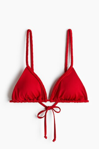 H & M - Padded triangle bikini top - Red | H&M (UK, MY, IN, SG, PH, TW, HK)