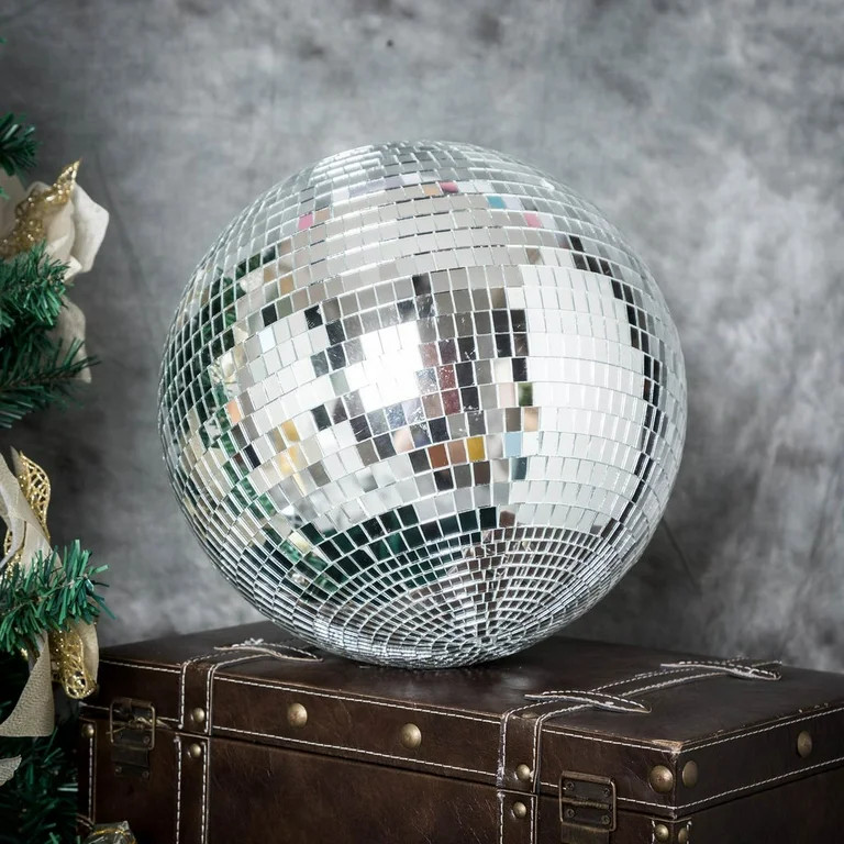 BalsaCircle Silver 16" Large Mirror Disco Balls Hanging Glass Party Christmas Ornaments Wedding D... | Walmart (US)