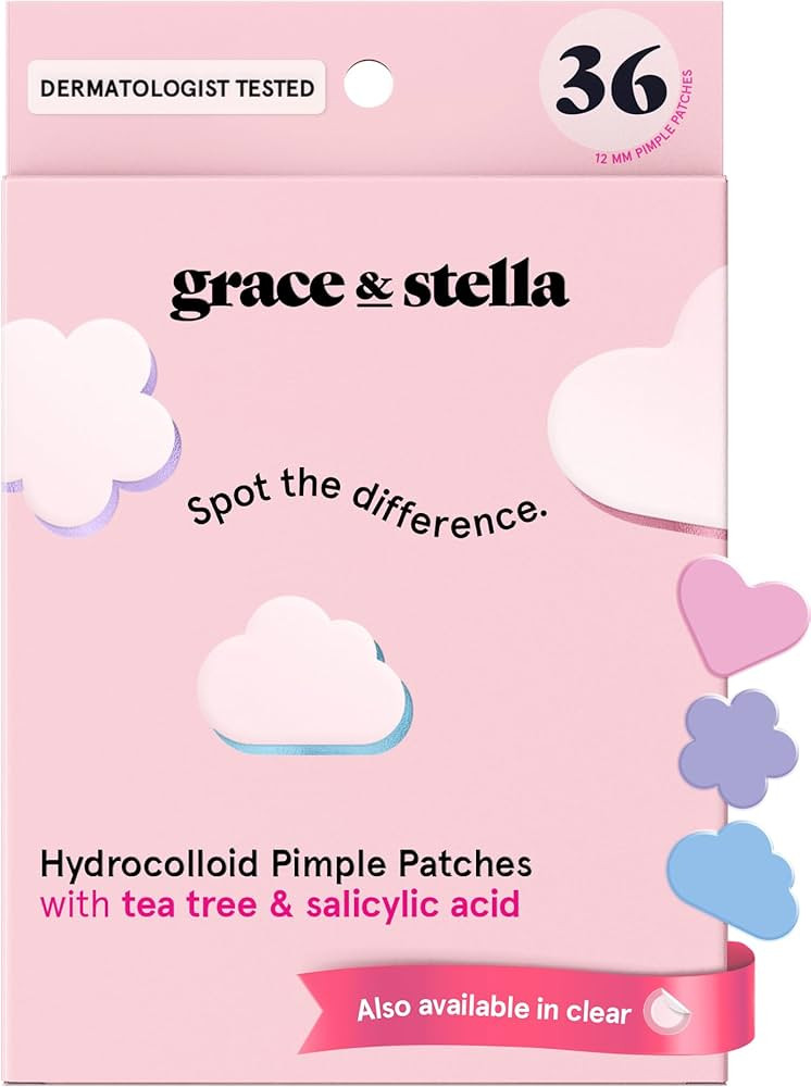 grace & stella Award Winning Pore Strip - Pimple Patches for Face - Hydrocolloid Acne Patches - A... | Amazon (US)