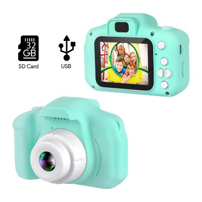 HOM Kids Camera - 1080p Digital Camera for Kids with Soft Silicone Body and Hand Strap - 32GB SD Card Included (Green) | Target