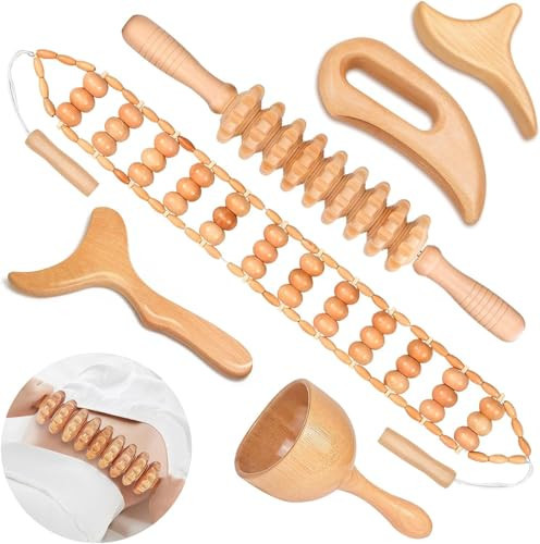 JUANWAN 12-in-1 Wood Therapy Massage Tools Lymphatic Drainage Massager Wooden Massage Body Sculpting Tools Maderoterapia Kit Wood Therapy Tools for Muscle Pain Relief Body Shaping Anti-Cellulite | Amazon (US)