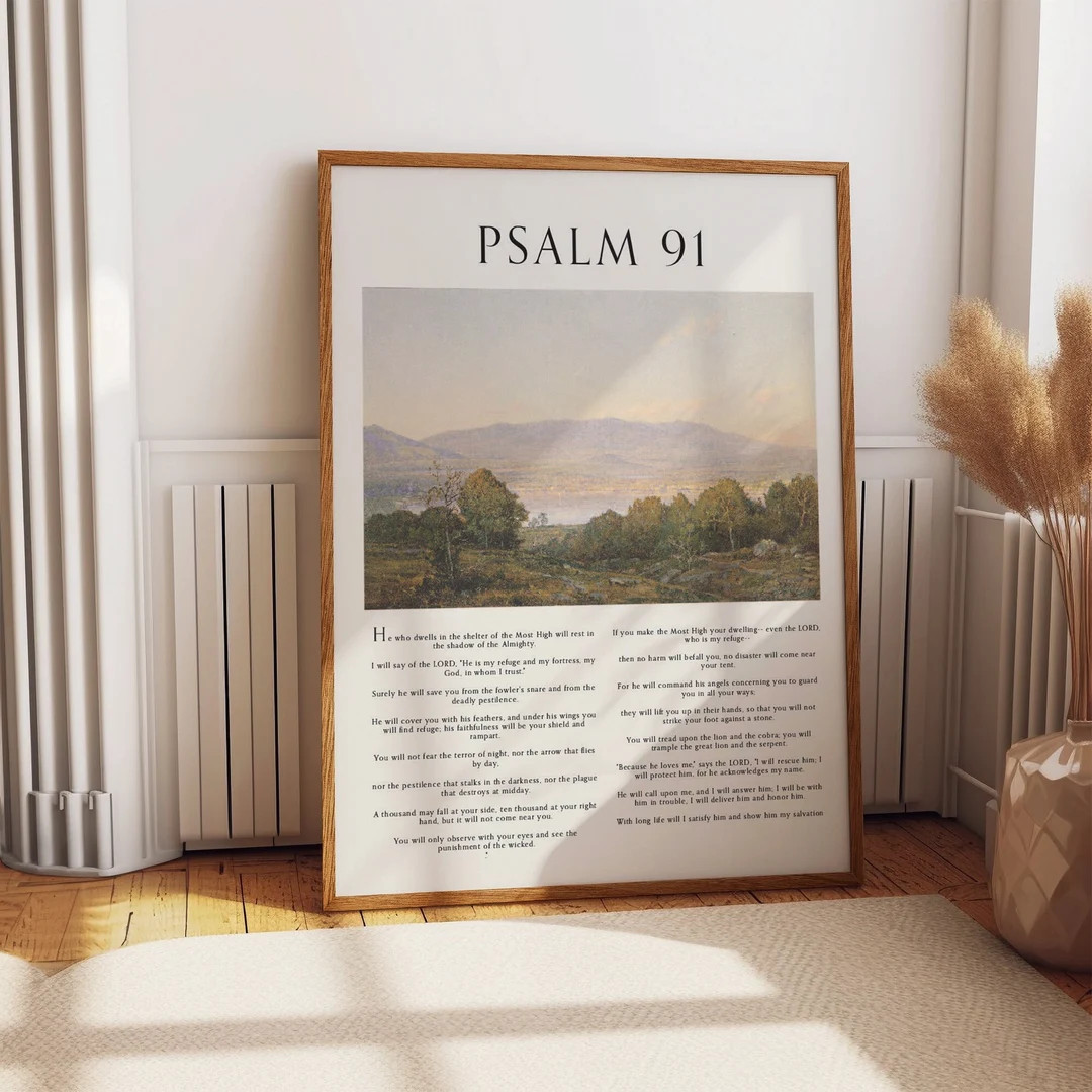 Psalm 91 Bible Verse Wall Art Poster Decorate Your Hallway, Living Room, and Offices With Inspira... | Etsy (US)