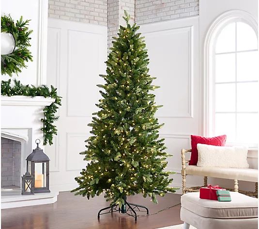 Bethlehem Lights 8.5' Grn Color Flip LED Christmas Tree w/ Storage Bag - QVC.com | QVC