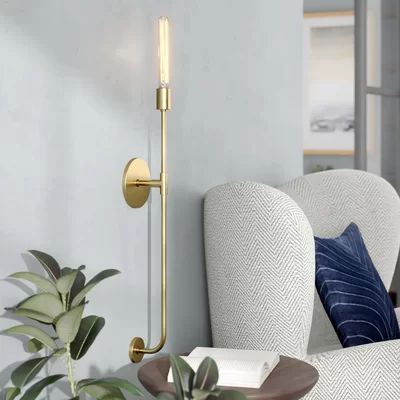 Wooding 1-Light Wallchiere Orren Ellis Finish: Aged Brass | Wayfair North America