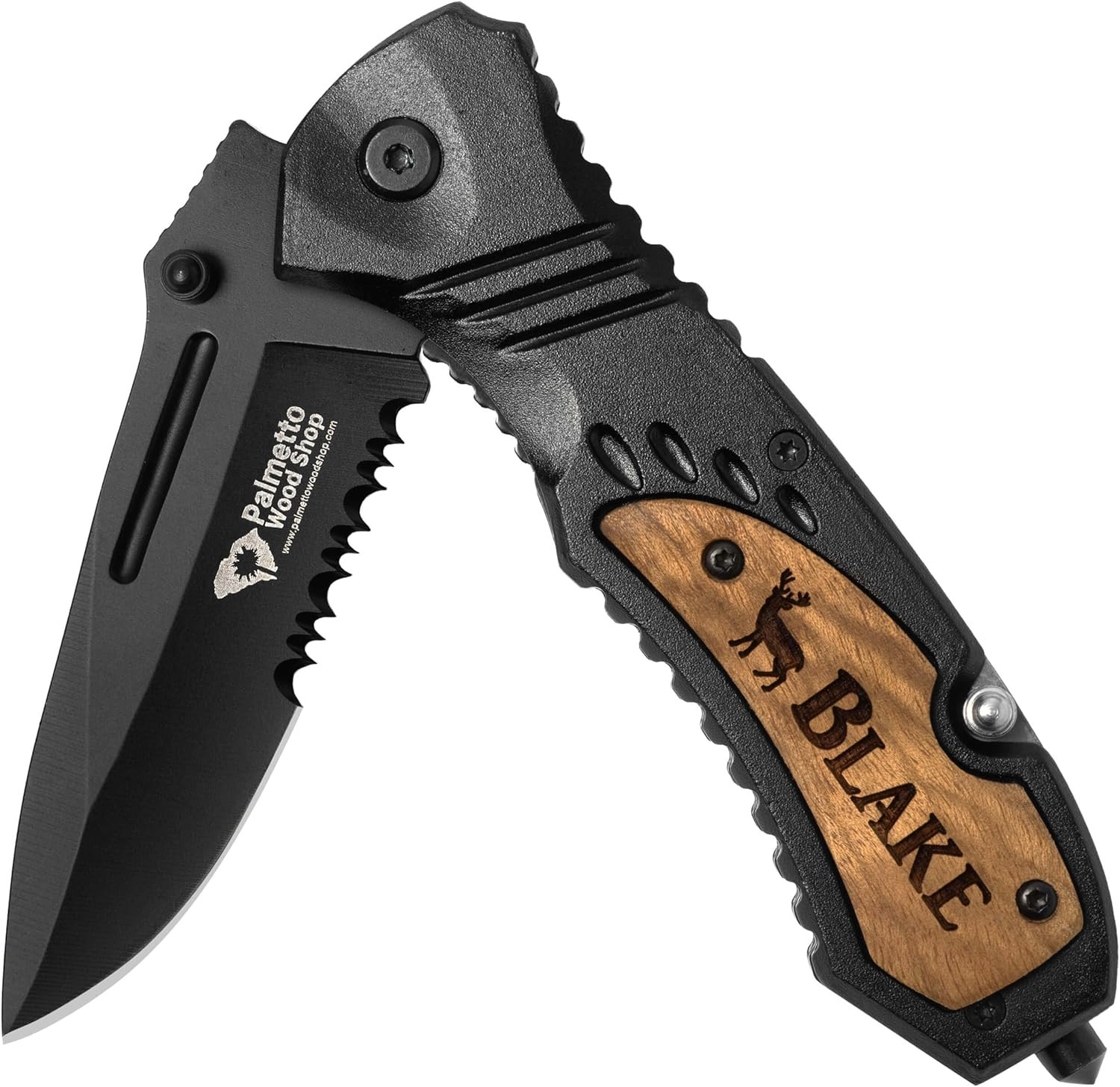 Palmetto Wood Shop Custom Pocket Knife - Laser Engraved Pocket Knife Gift for Men, Custom Knife f... | Amazon (US)