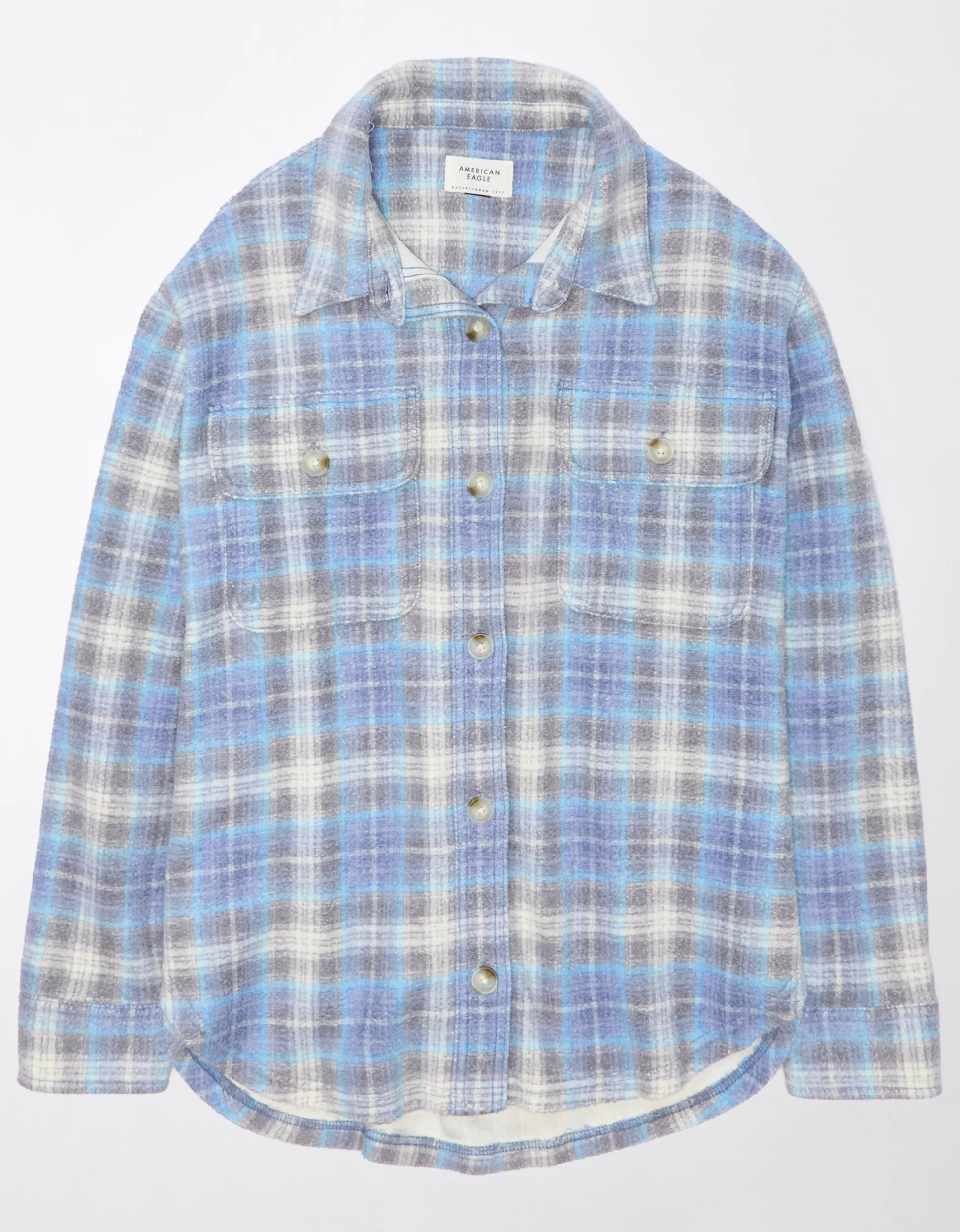 AE Plaid Fleece & Love Shacket | American Eagle Outfitters (US & CA)