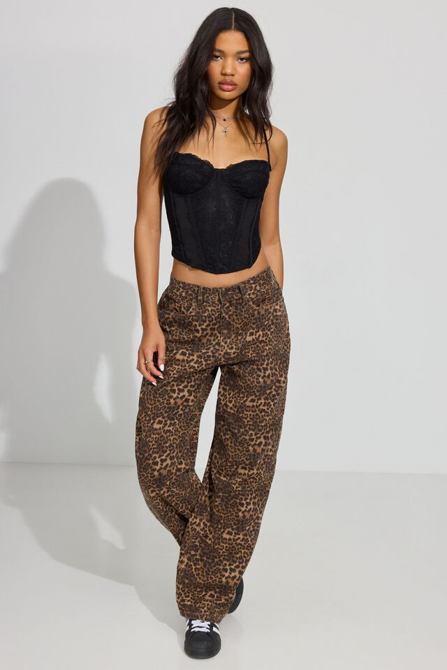 Leopard Low Rise Baggy Pants | Garage Clothing