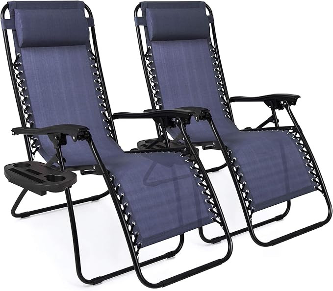 Best Choice Products Set of 2 Adjustable Steel Mesh Zero Gravity Lounge Chair Recliners w/Pillows... | Amazon (US)