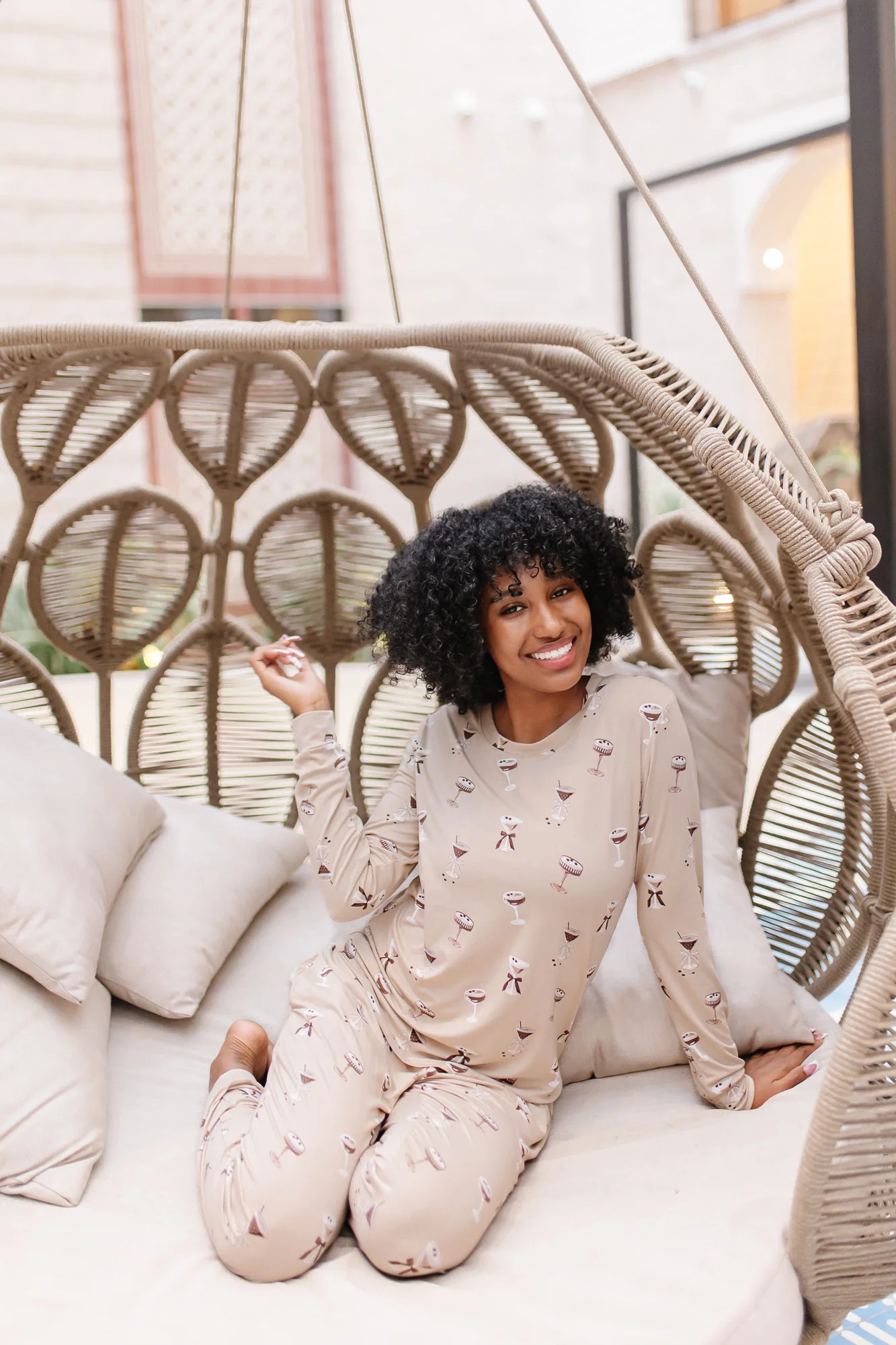 Bamboo Women's Jogger Pajama Set in Espresso Martini | Kyte Living