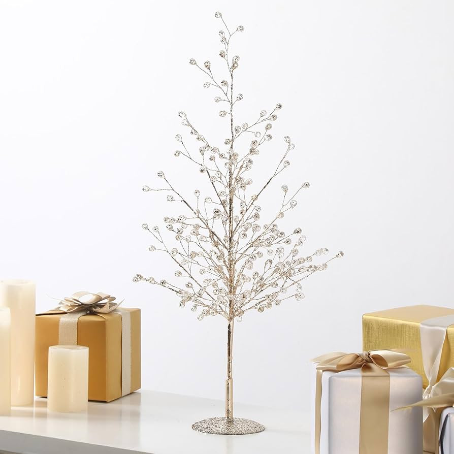 Meanplan 20 in Crystal Christmas Trees Decoration Xmas Crystal Artificial Christmas Tree Ornament... | Amazon (US)