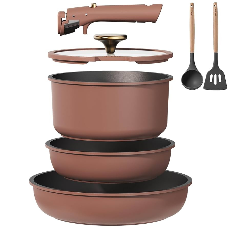 CAROTE 7pcs Pots and Pans Set, Nonstick Cookware Set Detachable Handle, Induction Kitchen Cooking... | Amazon (US)