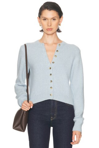 KHAITE Everheart Cashmere Cardigan in Blue | FWRD 