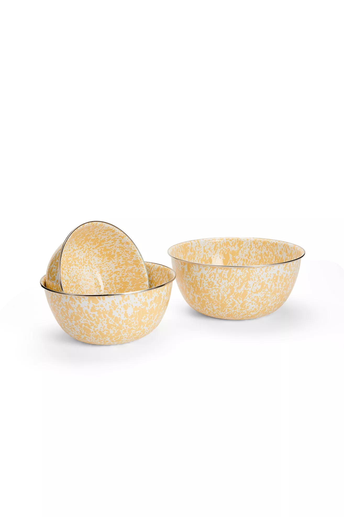Crow Canyon Home Splatter Three Piece Enamelware Mixing Bowl Set | Anthropologie (US)