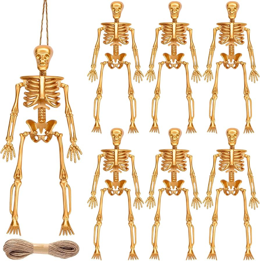 6pcs Small Skeleton Figurines 6 Inch Mini Plastic Skeletons for Craft Halloween Hanging Décor Po... | Amazon (US)