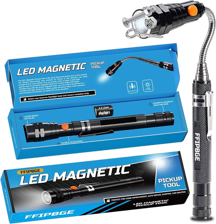 Stocking Stuffers for Men, Magnetic Flashlight Pickup Tool with Extendable Neck, Cool Christmas B... | Amazon (US)