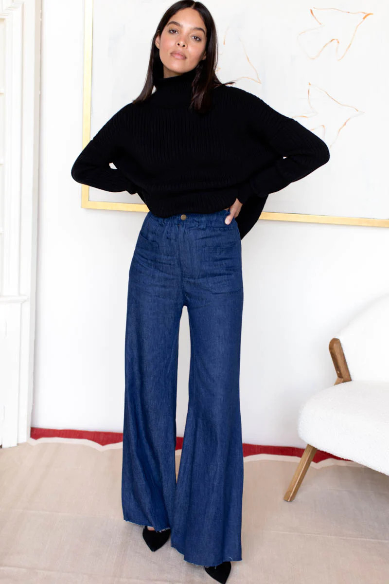 Tulip Wide Leg - Indigo Hemp Organic | Emerson Fry