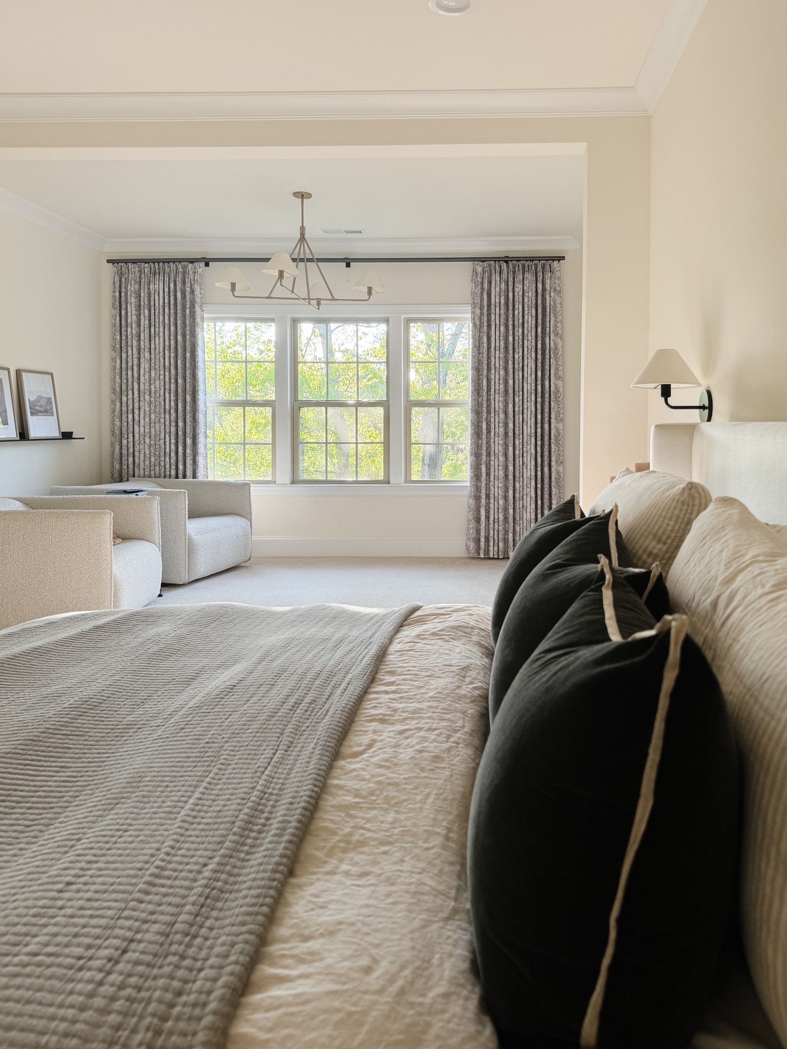 Use code TATYANA15OFF for 15% off curtains 
Bedroom master bedroom bedroom, decor, light out, curtains, chandelier, bedding, west elm, Pottery Barn 

#LTKHome