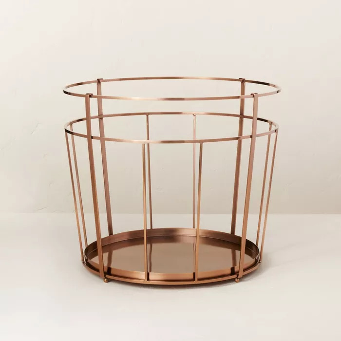 Copper Finish Metal Firewood Basket - Hearth & Hand™ with Magnolia | Target