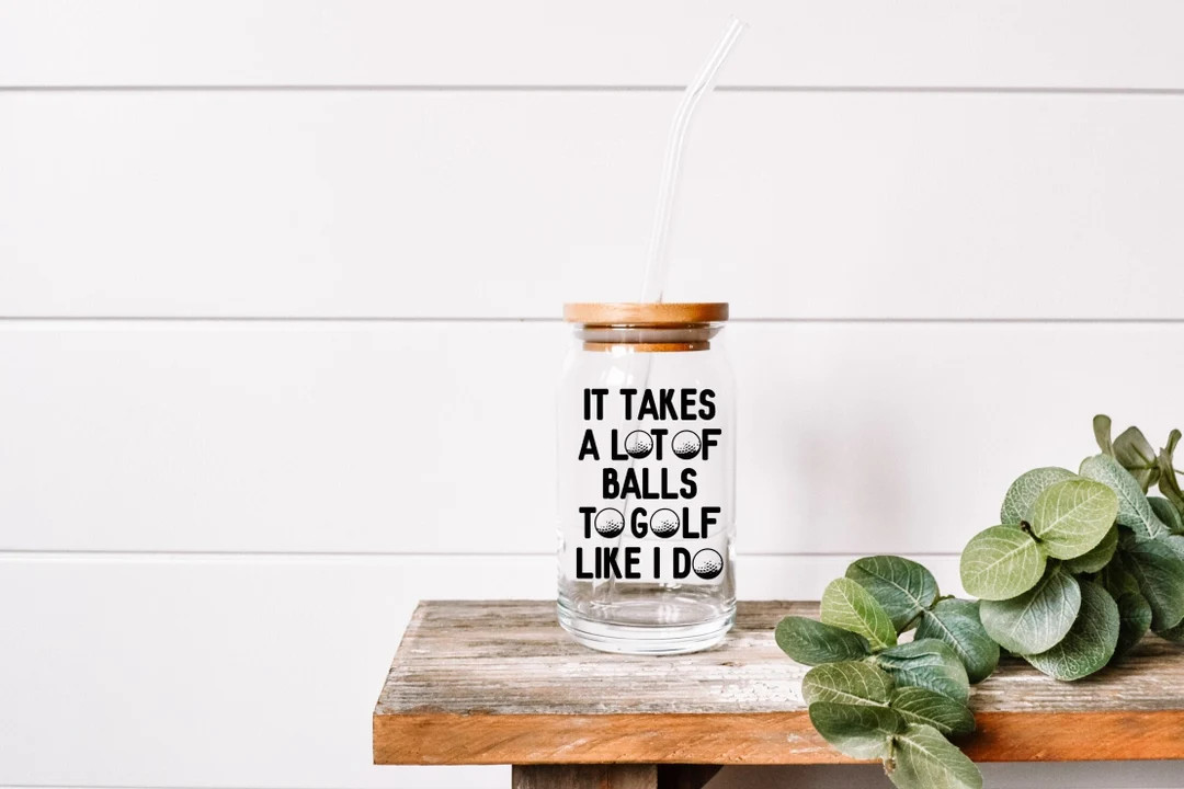 It takes a lot of balls to golf like I do glass. Funny Golf Enthusiast Beer Can Glass. 16oz custo... | Etsy (US)