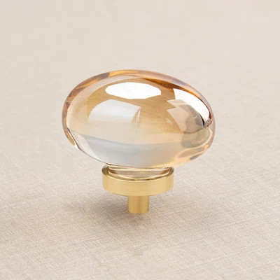 8 Pack Champagne Crystal Cabinet Knobs, Gold Cabinet Glass Knobs For Dresser Drawers Brass Furniture Hardware Pulls (Oval) | Wayfair North America