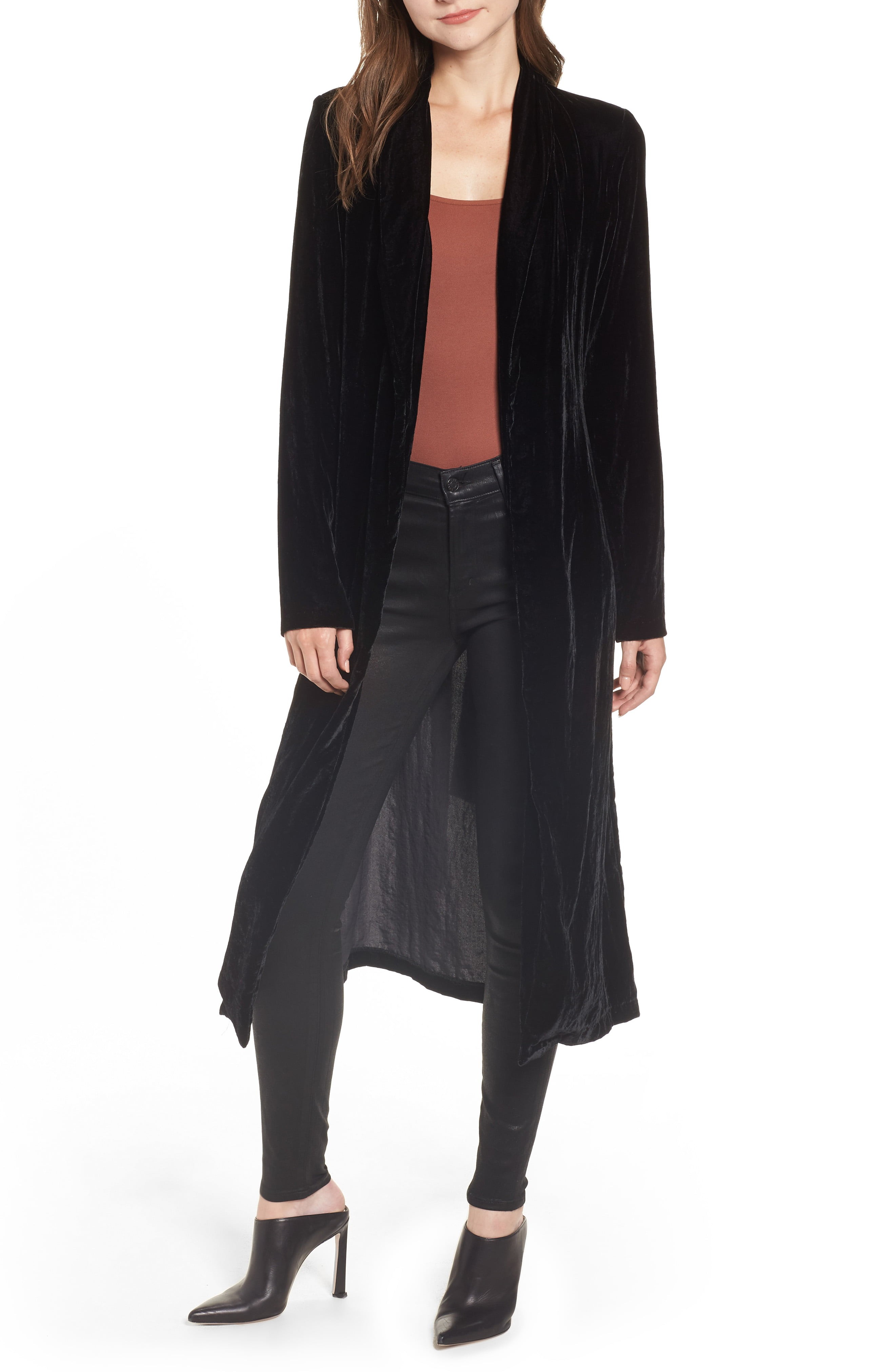 Women's Wayf La Roux Velvet Belted Duster | Nordstrom