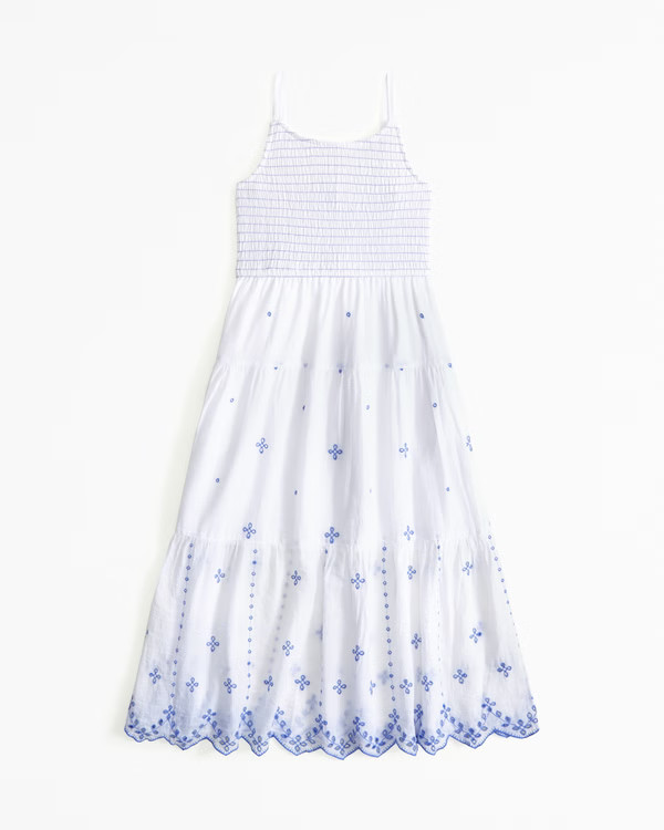 girls smocked embroidered maxi dress | girls dresses & rompers | Abercrombie.com | Abercrombie & Fitch (US)
