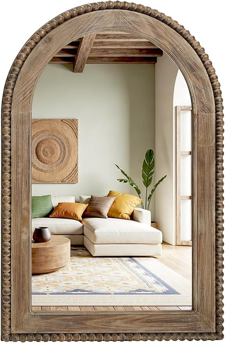 LuxenHome Arch Wall Mirror, 26"x40" Wood Framed Wall Mirrors, Farmhouse Decorative Wooden Mirror,... | Amazon (US)