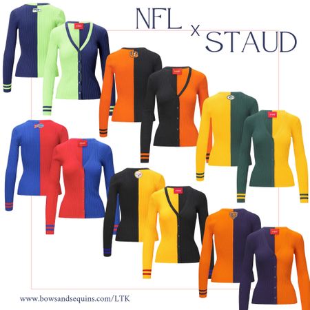 Staud x NFL: Colorblocked Cardigans for your favorite team.

So cute for football game day! 🏈

#LTKSeasonal #LTKstyletip