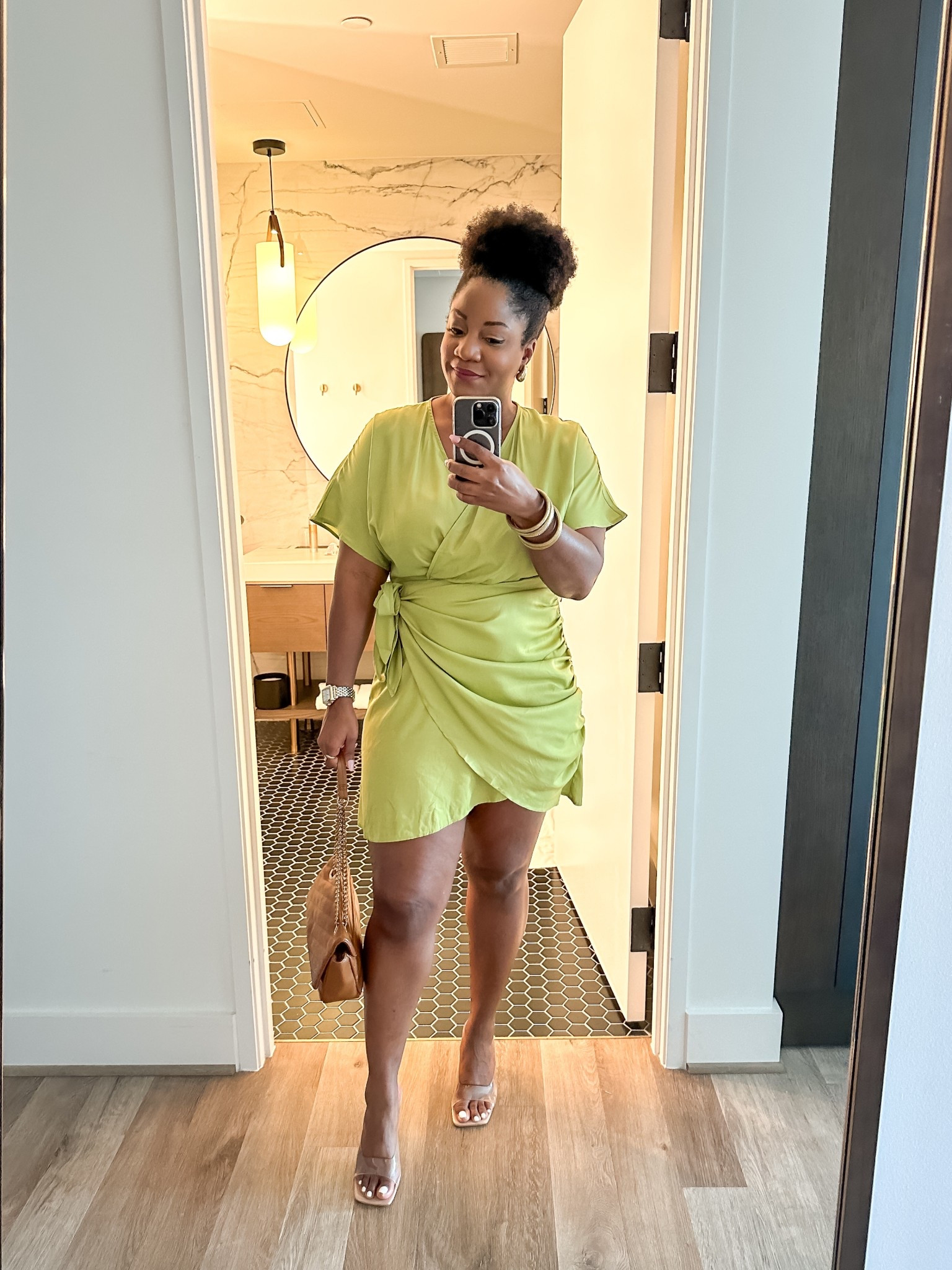 This dress is perfect for spring! I’m wearing a L. #FoundItOnAmazon

green wrap mini dress outfit / short sleeve mini dress / casual wrap dress / effortless summer outfit / stylish daytime look / chic casual dress / feminine mini dress / trendy wrap dress with sleeves / weekend outfit idea / brunch outfit / casual dress with clear heels / everyday stylish look / comfortable mini dress / laid-back chic outfit / Amazon casual dress / Amazon fashion finds / spring outfit / spring dress

#LTKSpringSale #LTKMidsize #LTKFindsUnder50