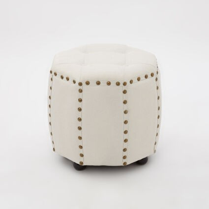 Beige Grey Studded Ottoman 39x45cm | TK Maxx