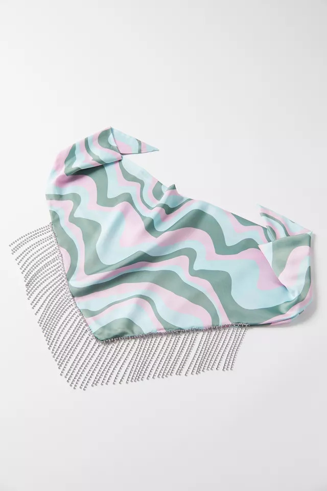 Rhinestone Tassel Silky Scarf | Urban Outfitters (US and RoW)