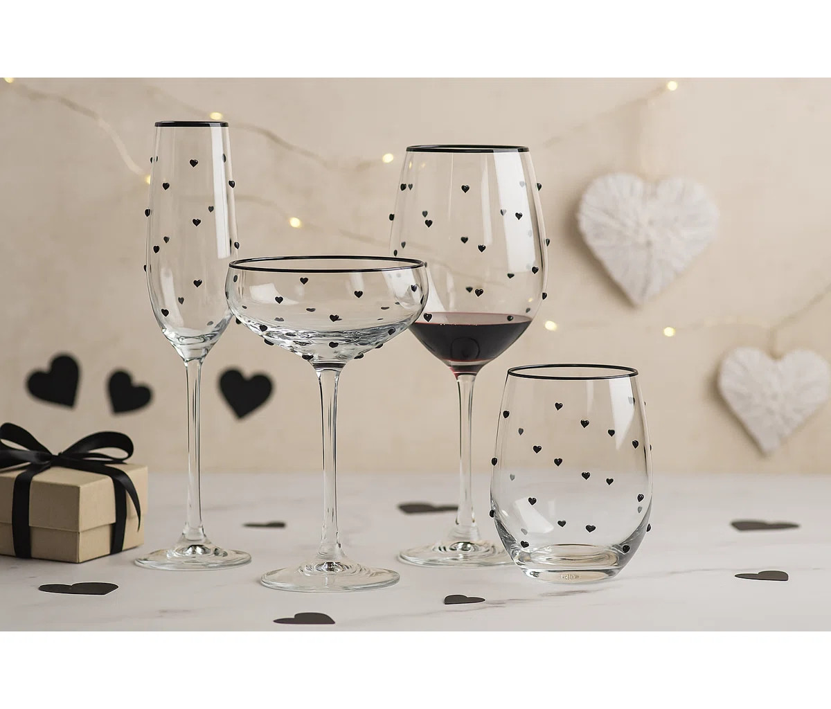 10 Strawberry Street Charming Heart Glassware, Coupe (Set of 4) | Wayfair North America