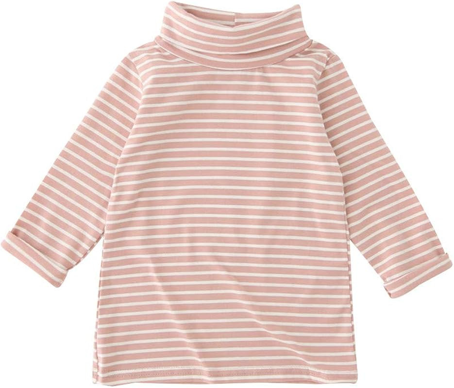 Mud Kingdom Little Girl Turtleneck Striped Long Sleeve Tee Shirt | Amazon (US)