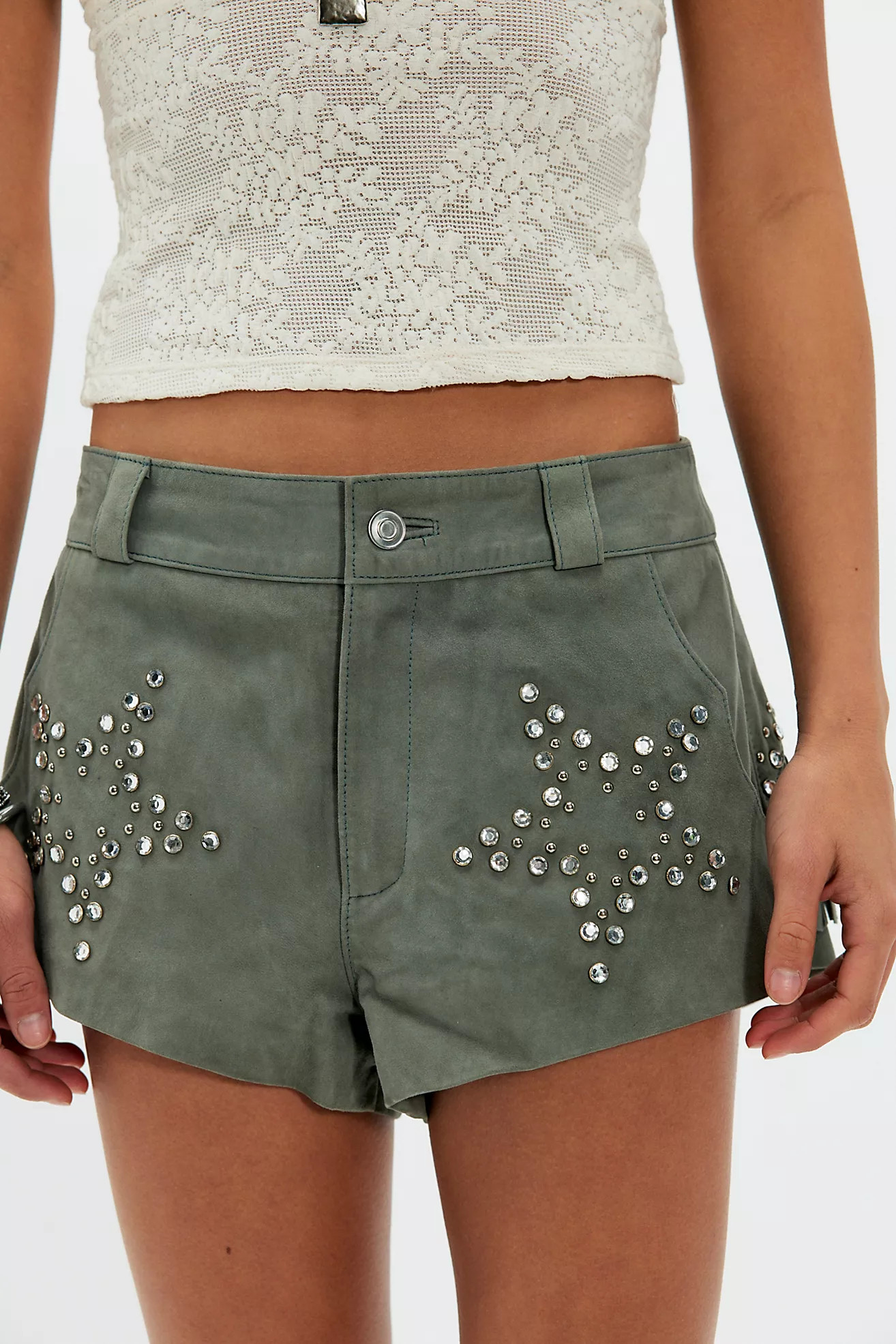 Understated Leather Starburst Shorts | Free People (Global - UK&FR Excluded)